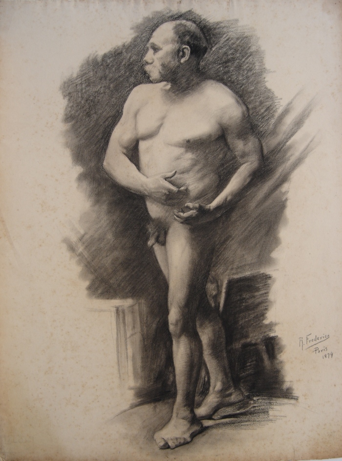 Nu masculino de pé (academia)